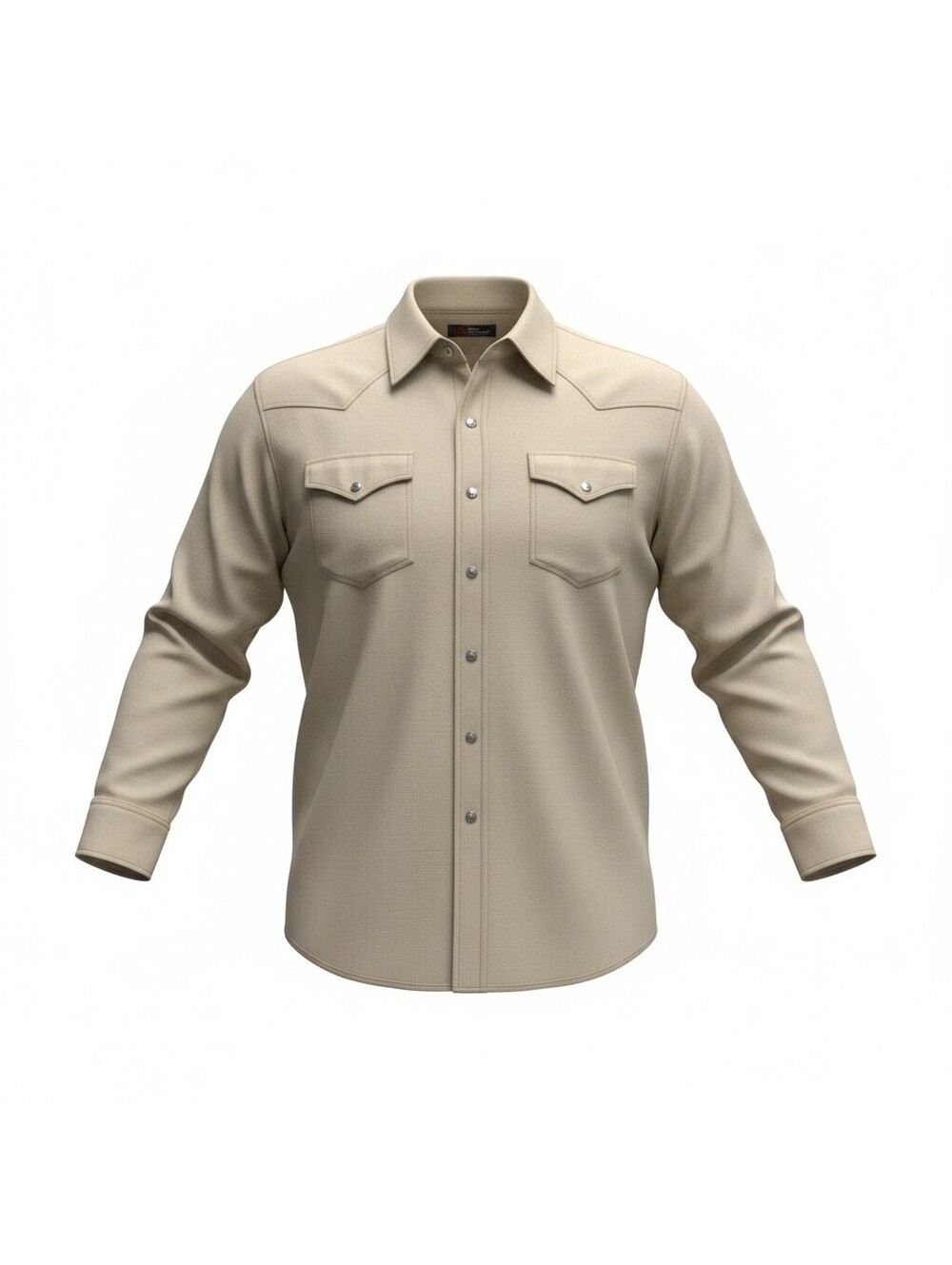 Roper Mens S Beige Western Snap Button-Up Shirt Long Sleeve 2 Pocket